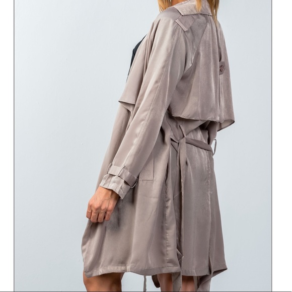 Hem Waterfall Belted Cape Cardigan - Picture 2 of 3